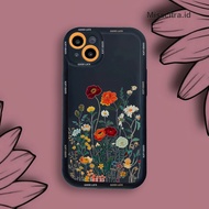 YX208 CASE CASING BLACK FLOWER AESTHETIC REALME 5 5i 5S C3 10 1112 C11 C12 C15 C17 C20 C20A C21Y C25