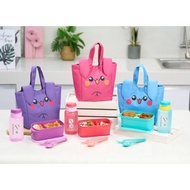 Lunch box set Anak / Tas bekal Kuping Karakter Lucu / Kotak makan Botol set