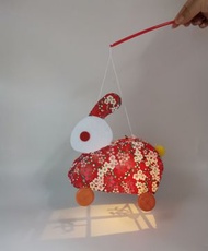傳統手工燈籠 (花布兔燈籠), 和美花布月兔燈籠,  中秋燈籠, 特式燈籠, 中秋玩具, LED燈籠 (顏色隨機)