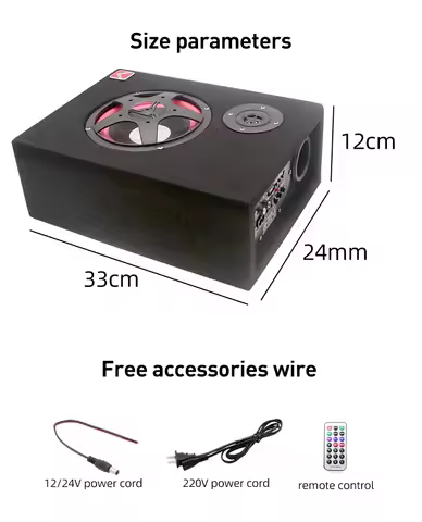 Factory Direct Supply 12/24/220V Portable Active 6 Inch square Subwoofer Slim Car Audio Subwoofer Bl