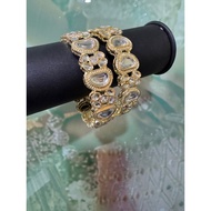 Gold Plated Kundan Stone Bangles