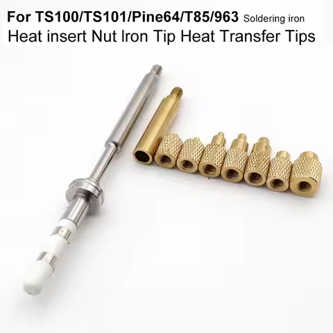 TS100 Soldering Iron Tip Heat Insert Nut Iron Tip Insert Internal Thread Head M2 M2.5 M3 M4 M5 M6 M7
