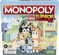 Monopoly Hasbro Gaming Junior: Bluey Edition Board Game for Kids Ages 5+, Play as Bluey, Bingo, Mum,