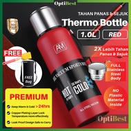 OPTIBEST Full Body 304 Stainless Steel Thermos Bottle 1000ml 1500ml Stainless Steel Water Bottle The