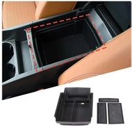 For Toyota BZ4 2022-2024 ABS Black Car Armrest Center Storage Box Center Console Tray Organizer Case