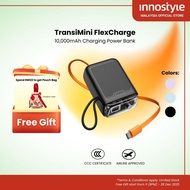 [CCC Certificate] Innostyle TransiMini FlexCharge Retractable 30W 10000mAh 60cm USB-C Power Bank wit