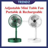 Mini Table Fan Portable Fan Adjustable USB Rechargeable Fan Travel Office House Foldable Fan Low Noise Mini Electric Fan