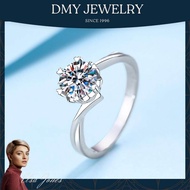 DMY Jewelry Real Moissanite With Certificate/Cincin Perak Perempuan Original/Snowflake Twisted Diamonds Ring/Original Silver 925 Original/Engagement Ring For Women/ White Gold Ring/Cincin Silver 925 Original Perempuan/Kpop Merch/100% Pass Diamond Selector