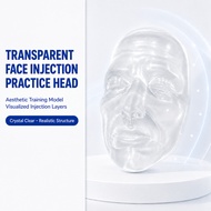 Transparent Full Face Injection Practice Head | Silicone Facial Anatomy Model for Aesthetic Filling 