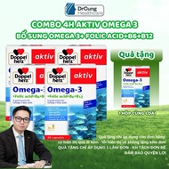 [COMBO of 4 BOXES] Doppelherz Omega 3 Fish Oil - Supplement Omega 3, Folic Acid, Maintain Heart Heal