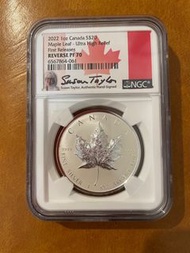 2022 加拿大楓葉銀幣 1 oz silver coin  (NGC PF 70) 簽名標