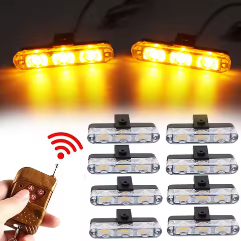 4x3 LED 8x3 LED 12V Stroboscopes Strobe Light Flash Fso Police Light Flashing Car Truck Lamp LED DRL