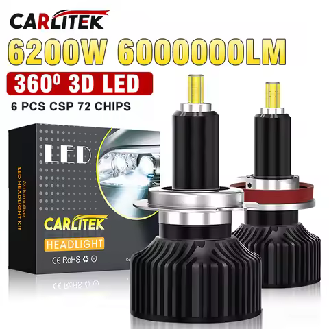 3D 360 H7 H11 LED Headlights 6200W High Power Canbus Led HB3 9005 6000K HB4 9006 9012 HIR2 D2S/R 600
