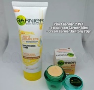 PAKET 2 IN 1 GARNIER - Garnier Light Complete Facial Foam dan Cream Garnier Complete Whitening Oiginal