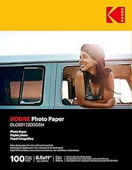 Kodak 8209017 Photo Paper, 8.0 mil 200GSM, Glossy, 8-1/2 x 11, 100 Sheets/Pack