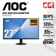 AOC 27" Q27B30S3 IPS QHD HDR10 Adaptive Sync 120Hz 1ms 3-Side Frameless Monitor