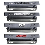 Universal Adjustable License Plate Holder 3D Emblem Car License Number Plate Frame Bracket TURBO RAC