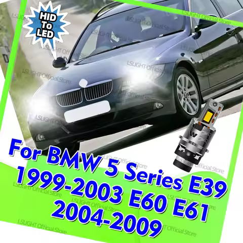 2Pcs 6000K Headlamps D2 HID To LED D2S D2R For BMW 5 Series E39 1999-2003 E60 E61 2004-2009 Car Head