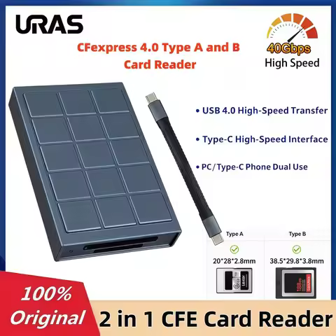 High Speed 2 in 1 CFexpress 4.0 Type A and B Card Reader USB Type C 40Gbps CFexpress Memory Card Two