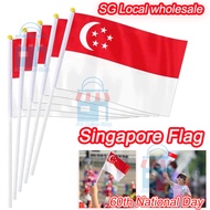 🚩100PCS Singapore flag SG 60th Anniversary birthday decoration Hand Flags Home decor cloth SG flag f