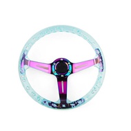 Racing Steering Wheel Acrylic Bubble Steering Wheel Luminous Crystal Transparent Racing Competitive 