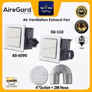 🔥FREE SHIPPING🔥 AireGard AS 6090 9020 SQ110 8" 10" inch Ceiling Air Ventilation Exhaust Fan / Kipas 