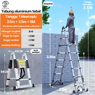 Tangga Lipat Teleskopik Aluminium  DOUBLE 3.8Meter/5Meter / 3.2M tangga multifungsi  / Tangga teleskopik ganda