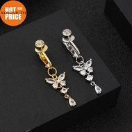XOITR Faux Fake Belly Fake Belly Piercing Clip On Umbilical Navel Fake Pircing Cartilage Earring Cli