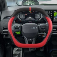 Microfiber Leather Car Steering Wheel Cover For New Kia EV3 EV5 EV6 Stonic GT Line K4 2025 Auto Acce