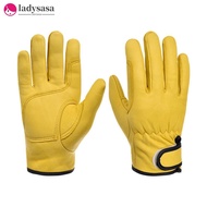 Ladysasa 1Pair Wear-Resistant Cowhide Work Gloves Leather Workers Work Welding Gloves Safety Protect