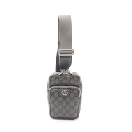 【二手】Gucci GUCCI 腰包/斜背包 GG Marmont GG Supreme 灰色 PVC 塗層帆布皮革肩包 男女通用