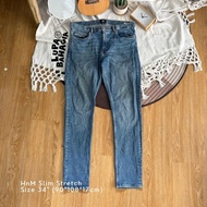 HNM Blue Wash Slimfit Jeans Stretch Pants size 34" • 100% Original (Long Pants)