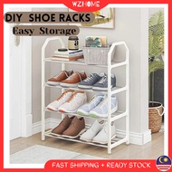Rak Kasut Shoe Rack 4 Tier Lightweight Plastic Practical Shoe Cabinet with 4 Tiers for Dorm Room and