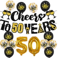 Black Gold First Birthday Party 18 21 40 50 60 Birthday Party Decoration Pull Flag Balloon Set