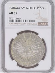 1901 墨西哥鷹洋 披索銀幣NGC AU55