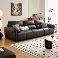 No-Installation Living Room Genuine Leather Sofa Leather Art Sofa Multi-Person Sofa Double Sofa Larg