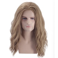 Blonde Wig Men Wig Shoulder length Wig Ash Blonde Wig Wavy Ash Blonde Wig Male Hair Heat Resistant S