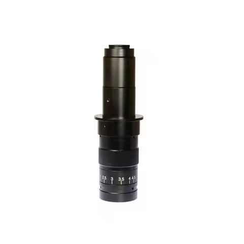 0.7X~4.5X Magnification Zoom C-Mount 180X Objective Lens with 0.5X barlow for Microscope Camera Mobi