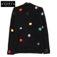 Fendi [國內授權經銷商] FZZ987 100% 羊絨高領針織毛衣，附絨球裝飾，38 碼 [二手]
