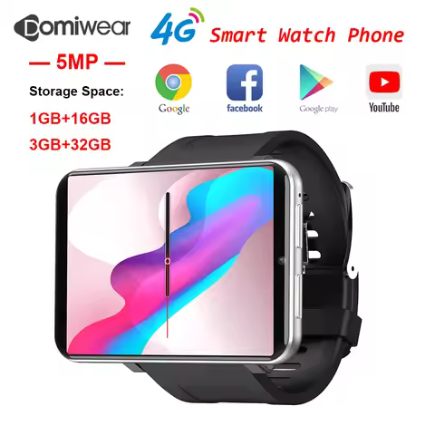 DOMIWEAR DM100 4G Smart Watch Men 5MP Camera Video Chat WiFi GPS Heart Rate Monitor IP67 Waterproof