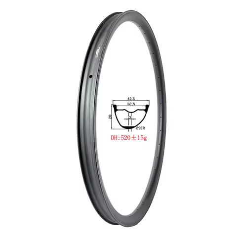 Hookless Asymmetric Tapeless Carbon Rim Mountain Bike Down Hill MTB DH 40mm Wide 28mm Deep UD 3K 12K