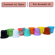 PROMO LUSINAN Pot Bunga / Pot tanaman / Pot plastik warna warni uk 10