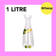 Fridge Clear Transparent Bottle with Lid 1LTR Cold Drinking Water Jug Ice Lemon Tea Bottle Organizer