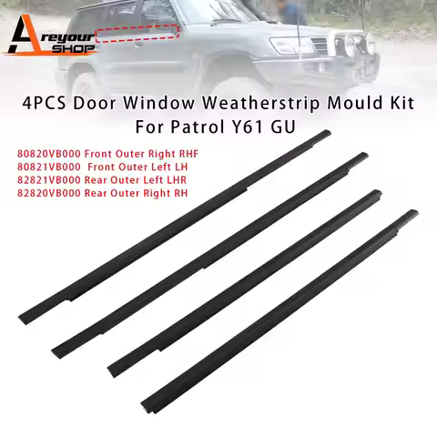 4PCS Door Window Weatherstrip Mould Kit for Patrol Y61 GU