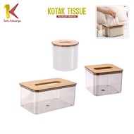1K Aesthetic Wooden Lid Tissue Box C999 Transparent Tissue Holder Modern Organizer Tissue Holder