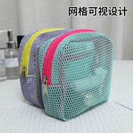Dopamine grid tofu Bag storage Bag portable Coin Purse Gauze Small Cosmetic Bag storage Bag Small Ba
