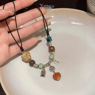 Antique Ceramic Bead Necklace Ethnic Style Pendant Necklace For Women-yy