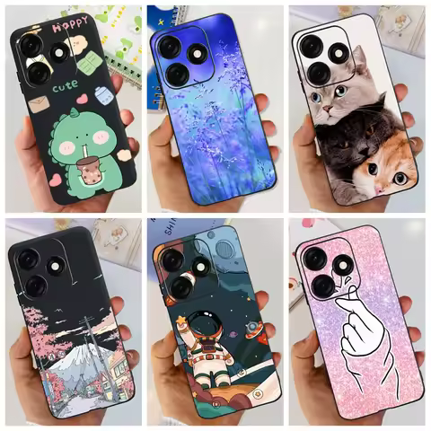 For Tecno Spark 20C BG7n Case Cute Astronaut Cat Soft Silicone Back Cover For Tecno Spark 20 Pro KJ6