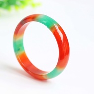 Jade Bracelet Agate Bracelet Red Green Agate Widened Thickened Bracelet Narrow Red Agate Bracelet