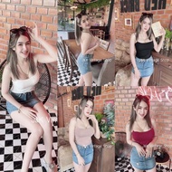 Java wa shop (A08) Single Strap U-Neck Spaghetti ️Thick Fabric️ As The Style Of Gypsy Top Crop